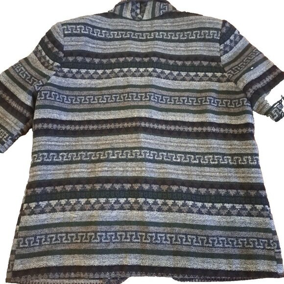 Womens Vintage Southwest Blanket Blazer Wool Blend Gray Black Preppy Lined XL - Picture 5 of 5